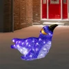 Outlet LED Lighted Commercial Grade Acrylic Swimming Penguin Outdoor Christmas Decoration - 16" - Pure White Lights Animals