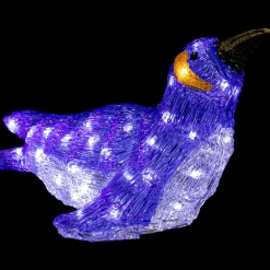 Outlet LED Lighted Commercial Grade Acrylic Swimming Penguin Outdoor Christmas Decoration - 16" - Pure White Lights Animals