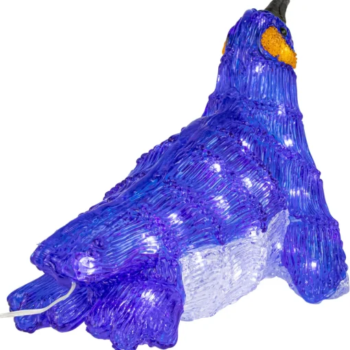 Outlet LED Lighted Commercial Grade Acrylic Swimming Penguin Outdoor Christmas Decoration - 16" - Pure White Lights Animals