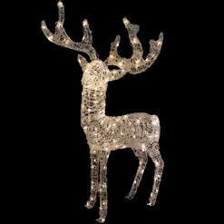 Outlet LED Lighted Commercial Grade Acrylic Reindeer Outdoor Christmas Decoration - 46.5" - Warm White Lights Animals