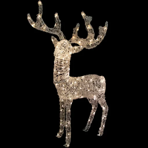Outlet LED Lighted Commercial Grade Acrylic Reindeer Outdoor Christmas Decoration - 46.5" - Warm White Lights Animals