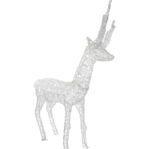 Outlet LED Lighted Commercial Grade Acrylic Reindeer Outdoor Christmas Decoration - 46.5" - Warm White Lights Animals