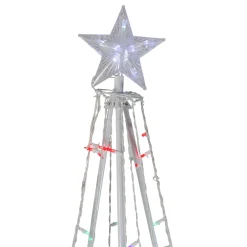 Discount LED Lighted Cone Tree Outdoor Christmas Decoration - 6' - Multi Lights Trees