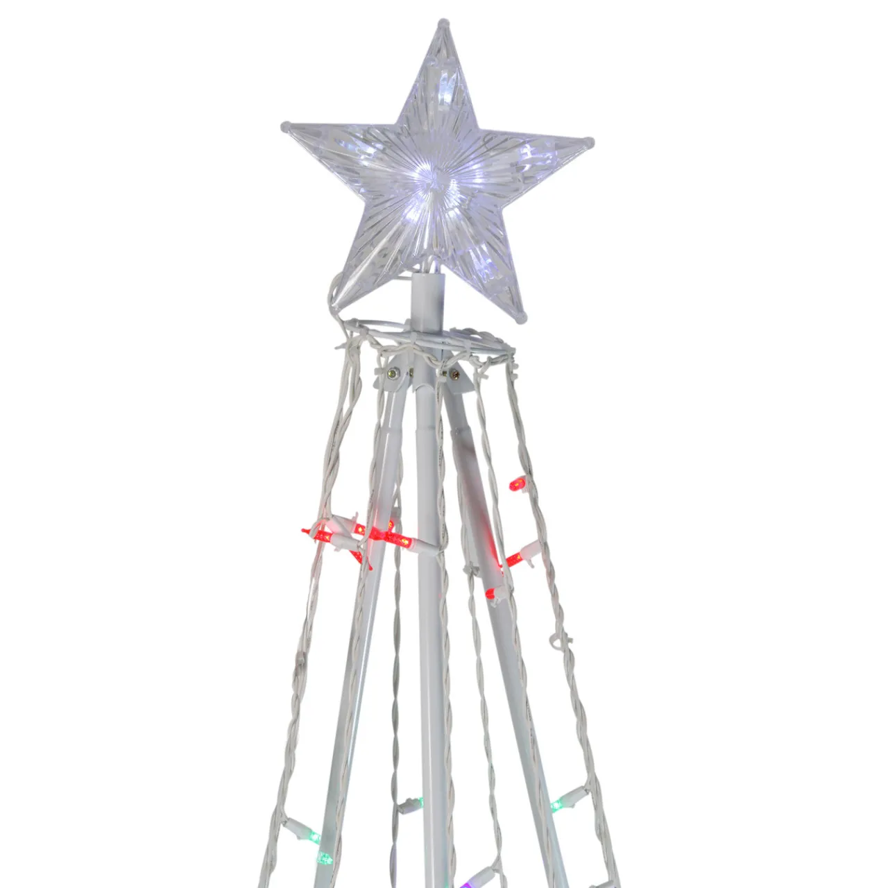Discount LED Lighted Cone Tree Outdoor Christmas Decoration - 6' - Multi Lights Trees