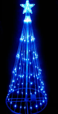 Sale LED Lighted Cone Tree with Star Outdoor Christmas Decoration - 4' - Blue Lights Trees