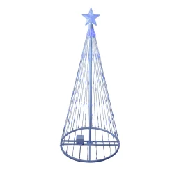 Sale LED Lighted Cone Tree with Star Outdoor Christmas Decoration - 4' - Blue Lights Trees