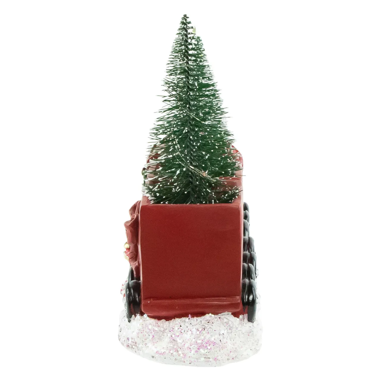 Clearance LED Lighted Frosted Trees in Train Christmas Decoration - 12" - Red and Gold Trains