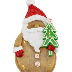 Best LED Lighted Gingerbread Santa Claus Glittered Christmas Figure - 15.5" Santa Claus