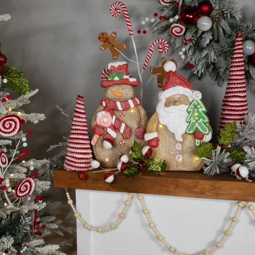 Best LED Lighted Gingerbread Santa Claus Glittered Christmas Figure - 15.5" Santa Claus