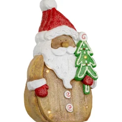 Best LED Lighted Gingerbread Santa Claus Glittered Christmas Figure - 15.5