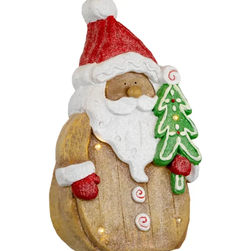 Best LED Lighted Gingerbread Santa Claus Glittered Christmas Figure - 15.5" Santa Claus