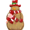 Sale LED Lighted Gingerbread Snowman with Lollipop Christmas Figure - 15.5" Snowmen
