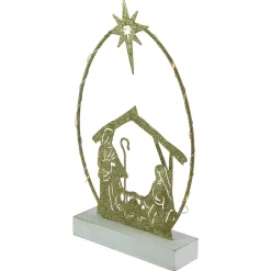 Sale LED Lighted Glitter Holy Family Nativity Scene Christmas Decoration - 14