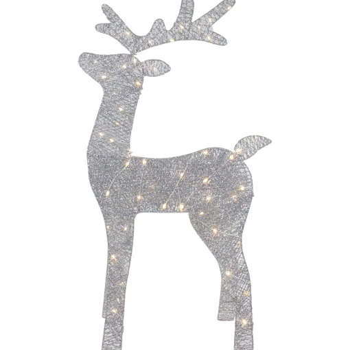 Online LED Lighted Glitter Reindeer Outdoor Christmas Decoration - 39.5" - Warm White Animals