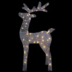 Online LED Lighted Glitter Reindeer Outdoor Christmas Decoration - 39.5