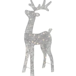 Online LED Lighted Glitter Reindeer Outdoor Christmas Decoration - 39.5