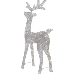 Online LED Lighted Glitter Reindeer Outdoor Christmas Decoration - 39.5
