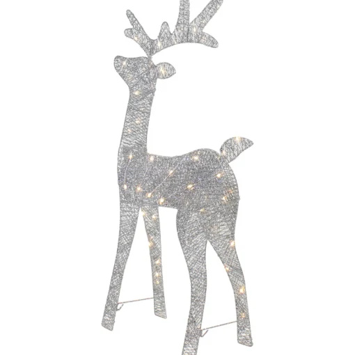 Online LED Lighted Glitter Reindeer Outdoor Christmas Decoration - 39.5" - Warm White Animals