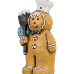 Discount LED Lighted Glittered Gingerbread Snowman Chef Christmas Figure - 17.5