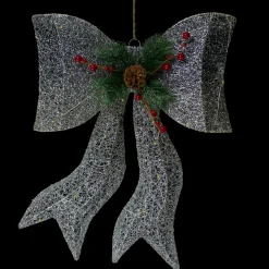 Hot LED Lighted Gradient Mesh Bow Christmas Decoration - 22