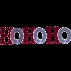 Clearance LED Lighted "Ho Ho Ho" Outdoor Christmas Decoration - 76.75" - Red and White Lights Yard Signs