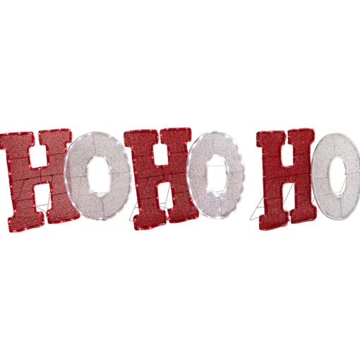 Clearance LED Lighted "Ho Ho Ho" Outdoor Christmas Decoration - 76.75" - Red and White Lights Yard Signs
