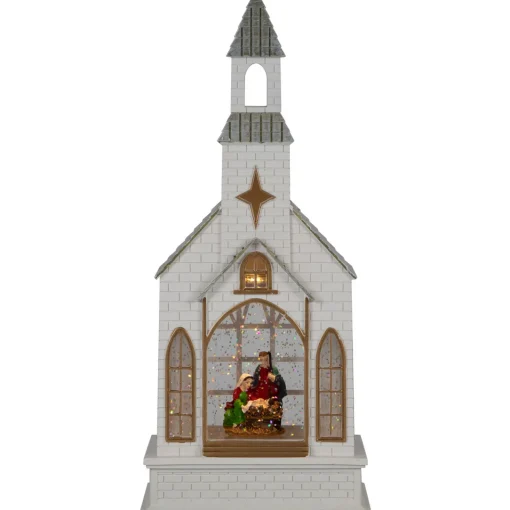 Best LED Lighted Holy Family Church Scene Christmas Snow Globe - 12" Snow Globes