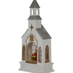 Best LED Lighted Holy Family Church Scene Christmas Snow Globe - 12