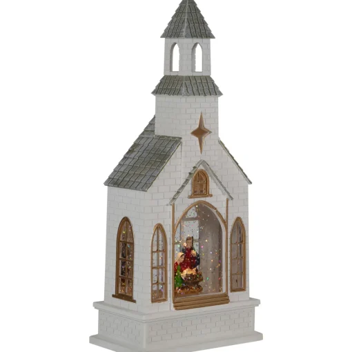 Best LED Lighted Holy Family Church Scene Christmas Snow Globe - 12" Snow Globes