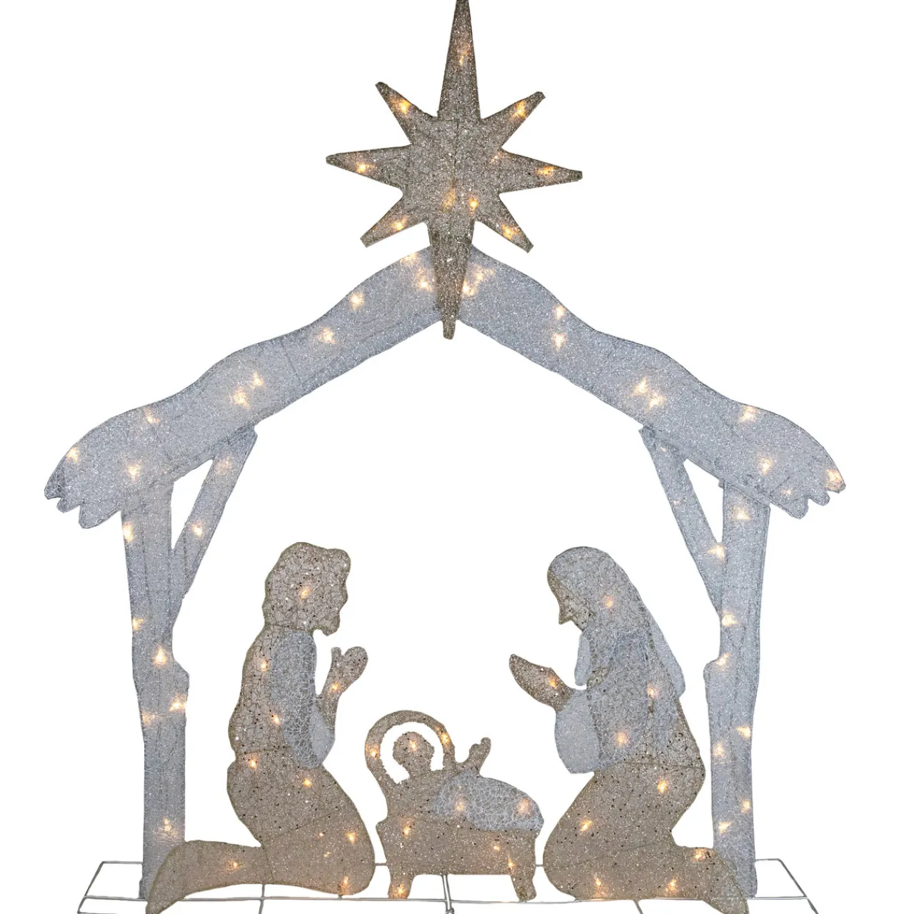 New LED Lighted Holy Family Nativity Scene Outdoor Christmas Decoration - 44" - Warm White Nativity