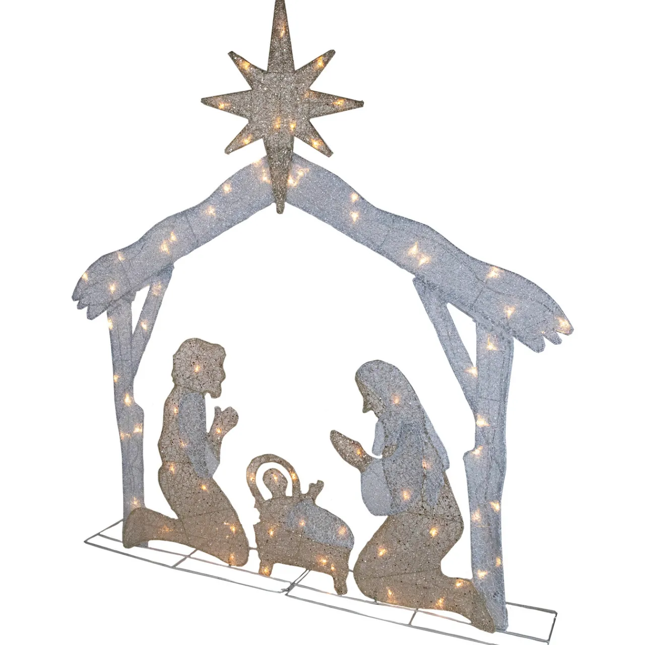 New LED Lighted Holy Family Nativity Scene Outdoor Christmas Decoration - 44" - Warm White Nativity