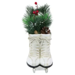 Hot LED Lighted Ice Skates with Floral Arrangement Christmas Decoration - 12