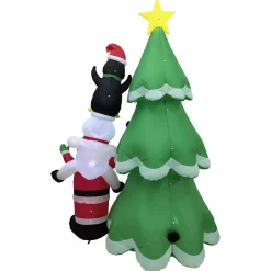 Discount LED Lighted Inflatable Christmas Tree with Santa and Friends Outdoor Decoration - 8.25' Inflatable