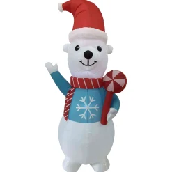 Outlet LED Lighted Inflatable Polar Bear Outdoor Christmas Decoration - 8.25' Inflatable