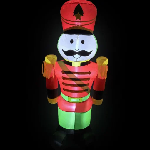 Sale LED Lighted Inflatable Soldier Nutcracker Outdoor Christmas Decoration - 4.25' Inflatable