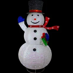 Hot LED Lighted Iridescent Twinkling Snowman Outdoor Christmas Decoration - 71