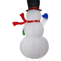 Hot LED Lighted Iridescent Twinkling Snowman Outdoor Christmas Decoration - 71