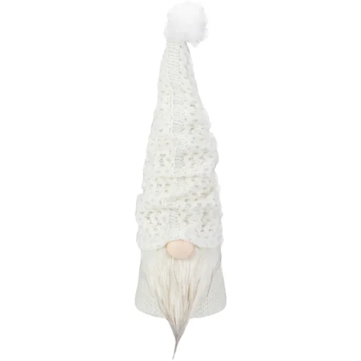 Sale LED Lighted Knitted Sweater Hat Gnome Christmas Figure - 15" - White Gnomes