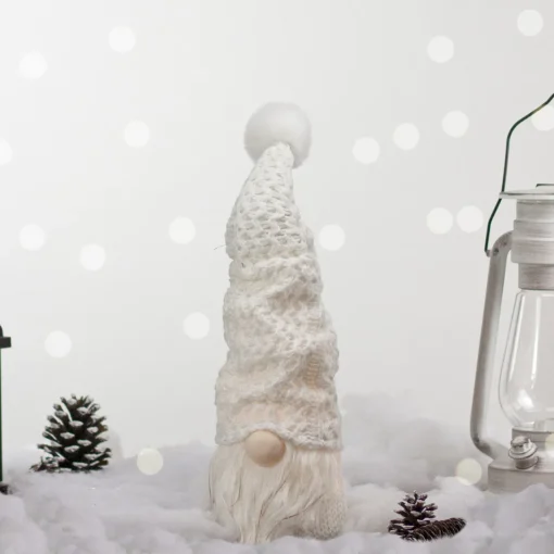 Sale LED Lighted Knitted Sweater Hat Gnome Christmas Figure - 15" - White Gnomes