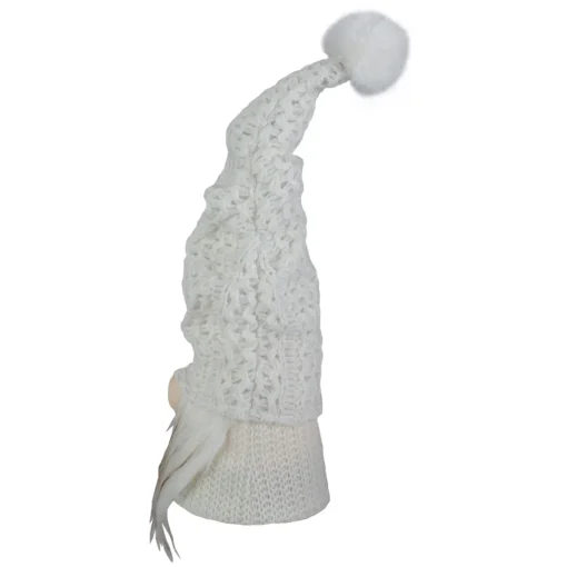 Sale LED Lighted Knitted Sweater Hat Gnome Christmas Figure - 15" - White Gnomes