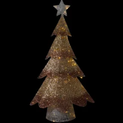 Best LED Lighted Mesh Christmas Tree Outdoor Decoration - 46" - Bronze Gold Finish Trees