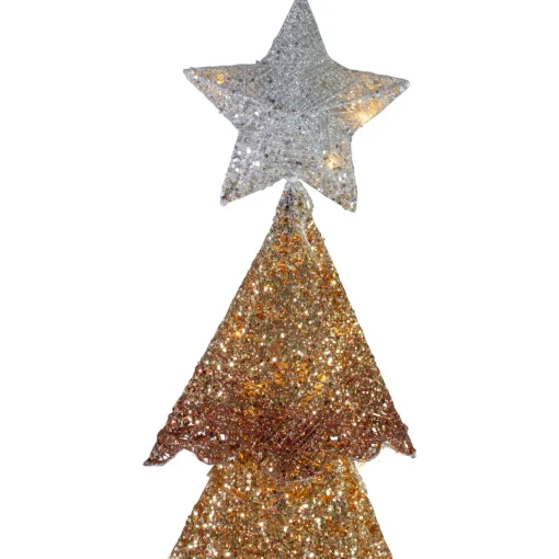 Best LED Lighted Mesh Christmas Tree Outdoor Decoration - 46" - Bronze Gold Finish Trees