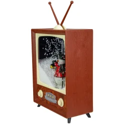 LED Lighted Musical Snowing Snowman TV Set Christmas Decoration - 12