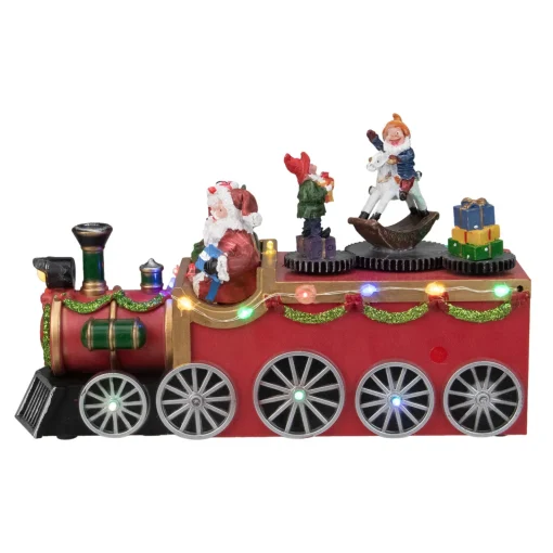 Best LED Lighted Musical Train with Santa Christmas Village Decoration - 10.25" Trains