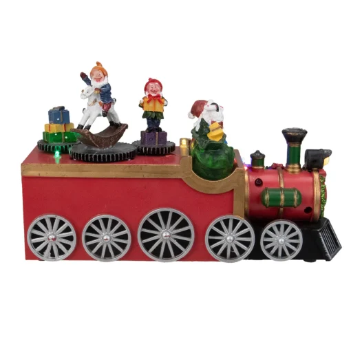 Best LED Lighted Musical Train with Santa Christmas Village Decoration - 10.25" Trains