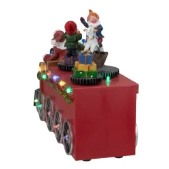 Best LED Lighted Musical Train with Santa Christmas Village Decoration - 10.25