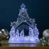 Outlet LED Lighted Nativity Scene in Stable Acrylic Christmas Decoration - 10.75" Nativity