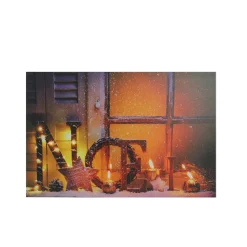 Sale LED Lighted Noel and Flickering Candles Christmas Canvas Wall Art 12" x 15.75" Door