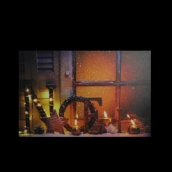 Sale LED Lighted Noel and Flickering Candles Christmas Canvas Wall Art 12" x 15.75" Door