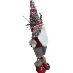 Hot LED Lighted Nordic Hat Standing Santa Christmas Gnome with Antlers - 30
